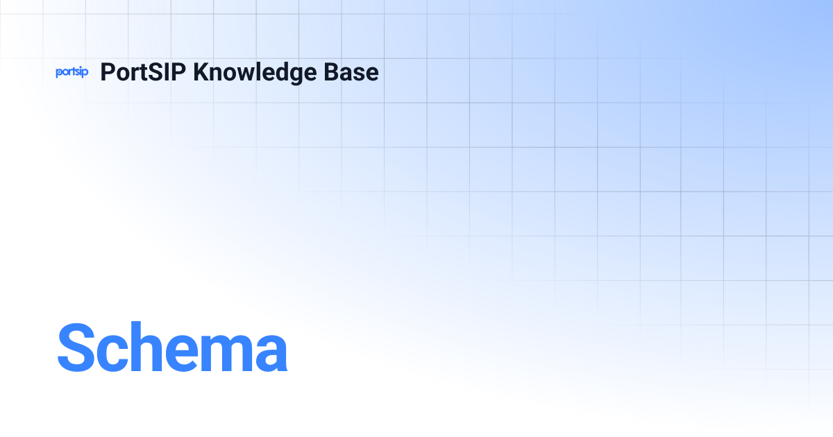 Schema | PortSIP Knowledge Base